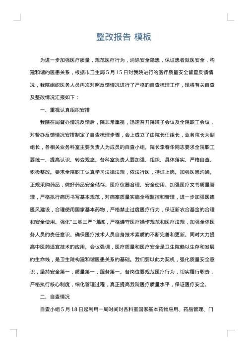 整改报告