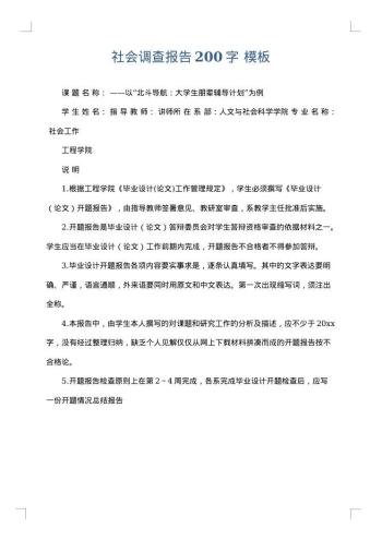 社会调查报告200字