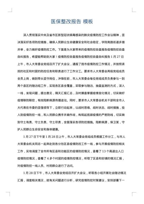 医保整改报告