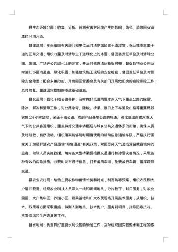 县区暴雪灾害应急预案范文