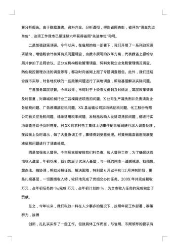税务系统个人年终总结范文