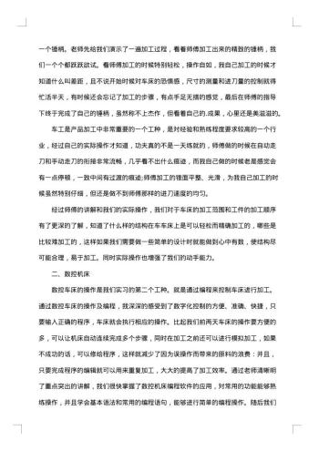 20xx年金工实习总结范文
