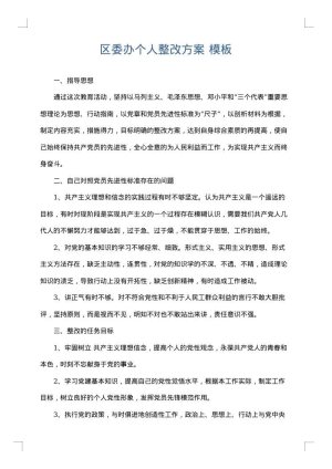 区委办个人整改方案