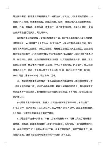 20xx年乡镇上半年工作总结