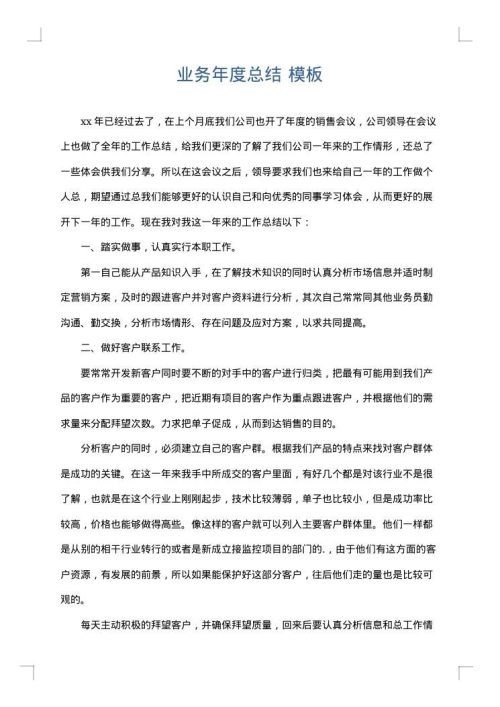 业务年度总结