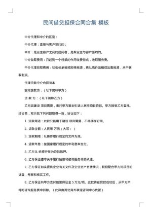 民间借贷担保合同合集