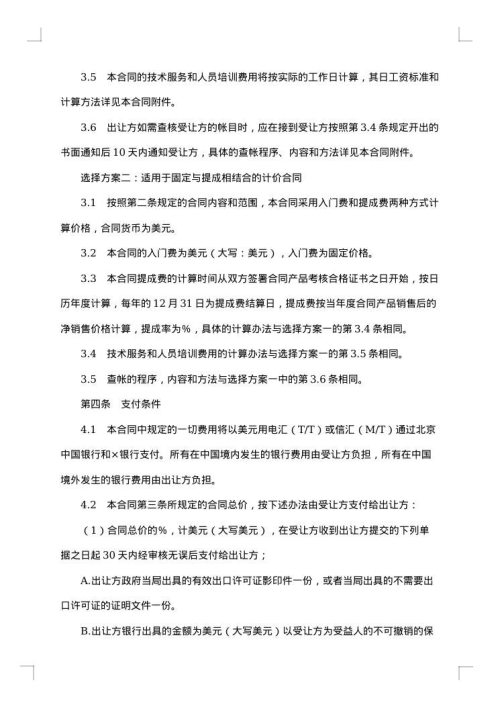 2025年技术许可合同