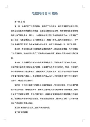 电信网络合同
