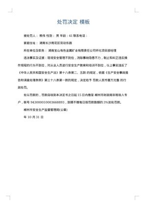 处罚决定