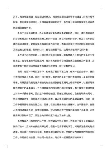 20xx年会计试用期工作总结范文