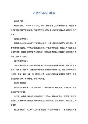 班委会总结