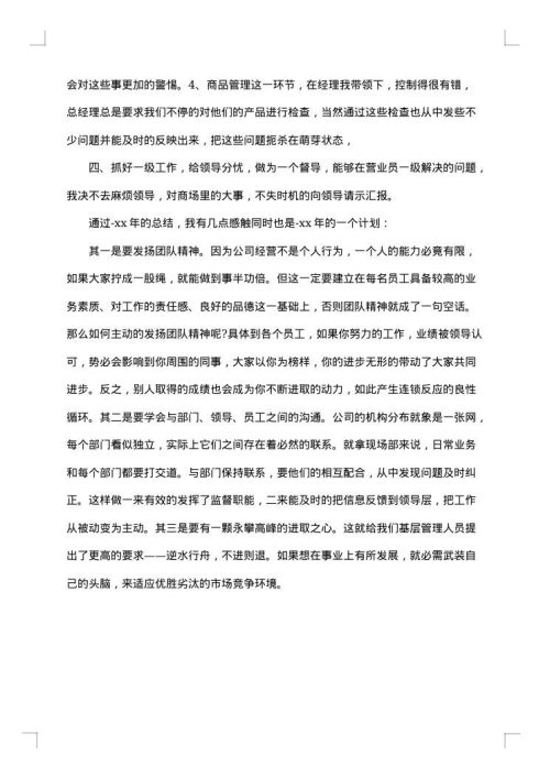 销售店长工作总结2025年