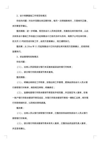 自查自纠整改报告