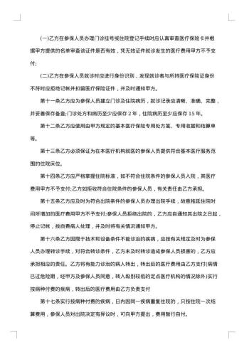 医疗保险格式合同