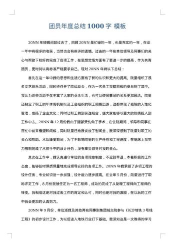 团员年度总结1000字