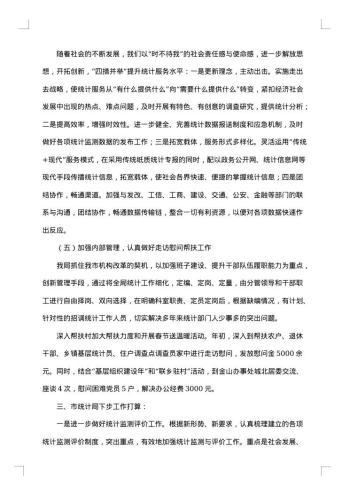 统计局20xx年上半年工作总结及下半年工作计划