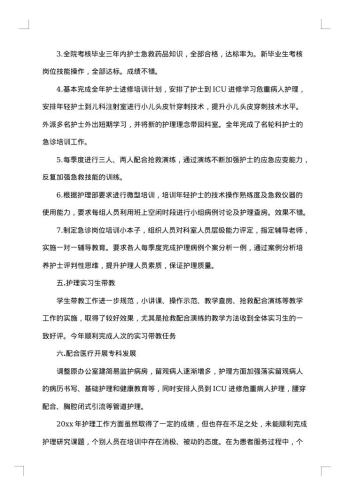 20xx年护士年终报告