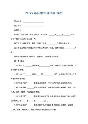 2025年技术许可合同