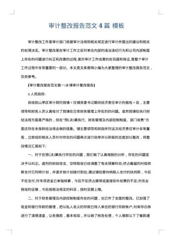 审计整改报告范文4篇