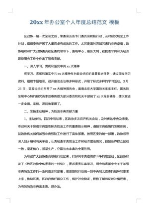 2025年办公室个人年度总结范文
