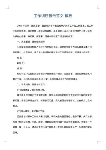 工作调研报告范文