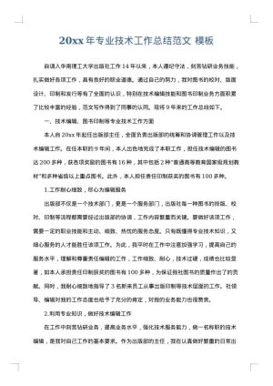2025年专业技术工作总结范文
