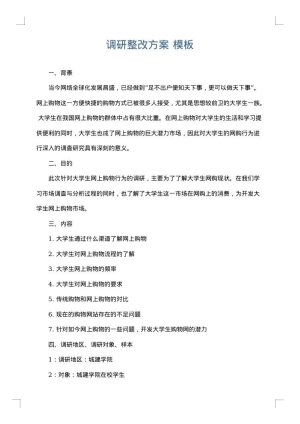 调研整改方案