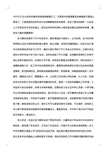 20xx年会计专业个人实习总结