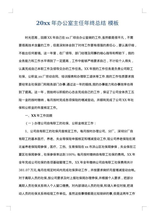 2025年办公室主任年终总结