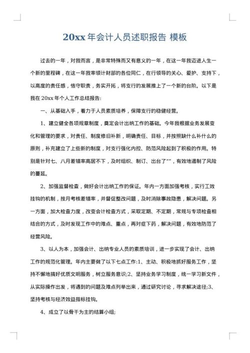 2025年会计人员述职报告