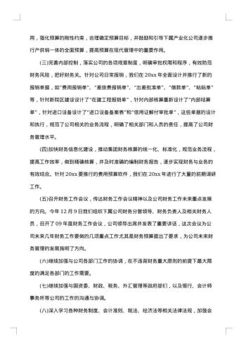 财务人员20xx年工作总结