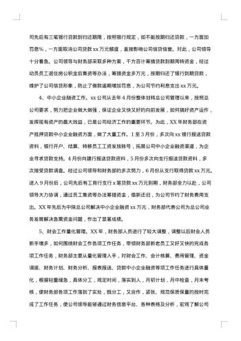 财务工作人员年度总结范文