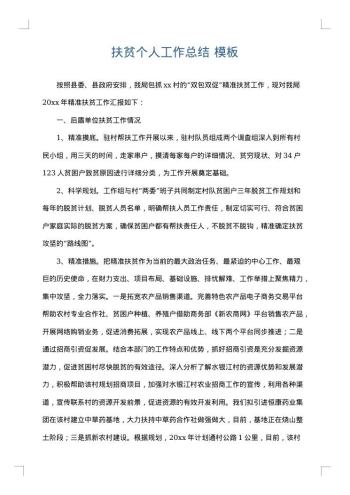 扶贫个人工作总结