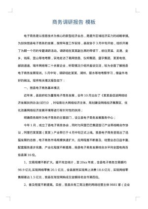 商务调研报告