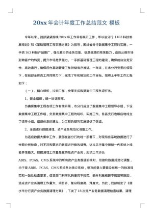 2025年会计年度工作总结范文