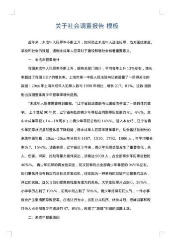 关于社会调查报告