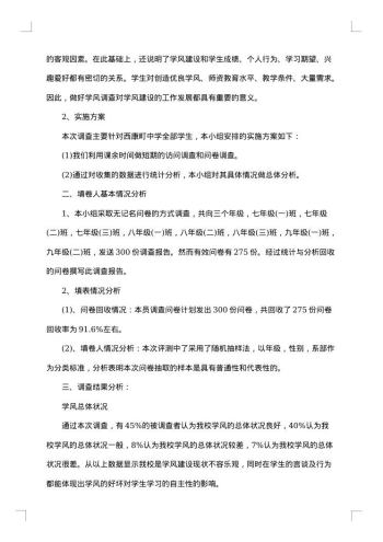 学风调查报告