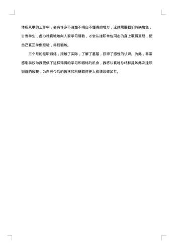 银行挂职锻炼个人工作总结