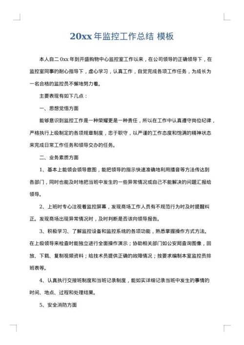 2025年监控工作总结