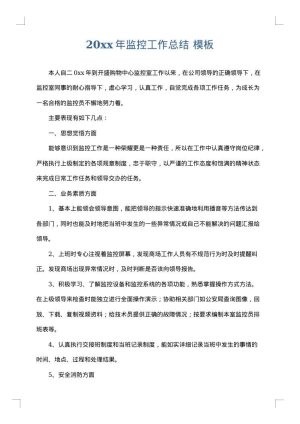 2025年监控工作总结