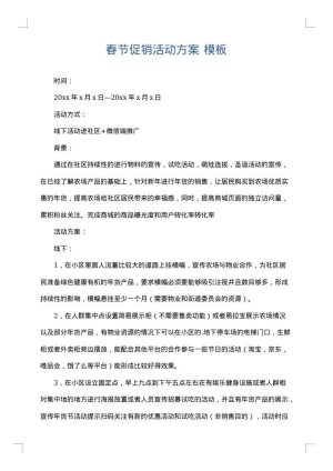 春节促销活动方案