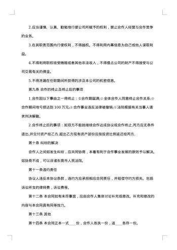 合作经营合同视讯服务系统