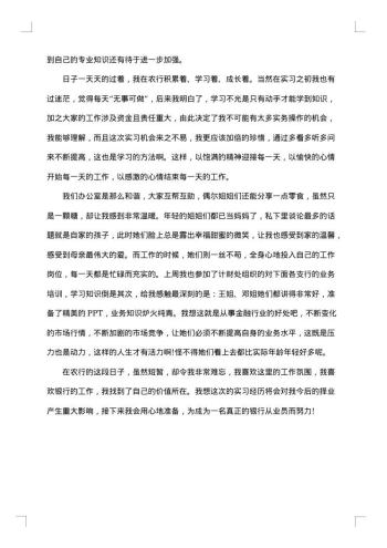 大学生银行实习工作总结范文