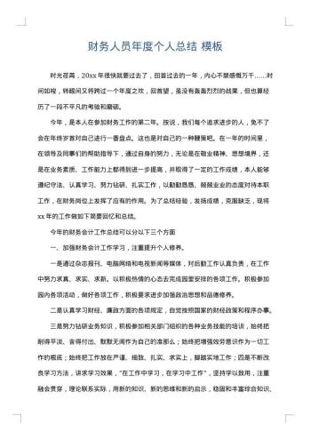 财务人员年度个人总结