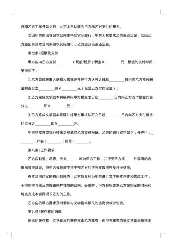 聘用电影拍摄劳动合同