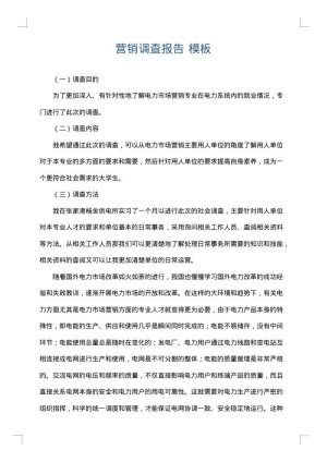 营销调查报告