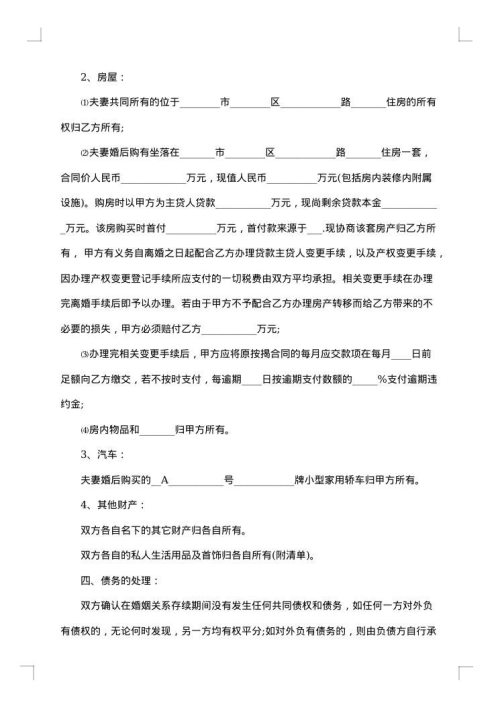 热门离婚协议