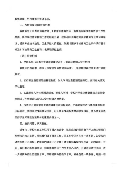 学校艺体工作自查报告