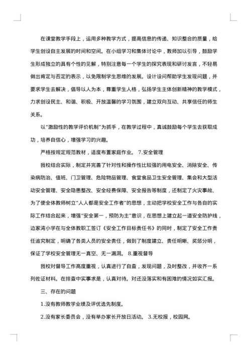 教育督导自查报告
