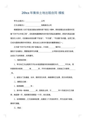 2025年集体土地出租合同